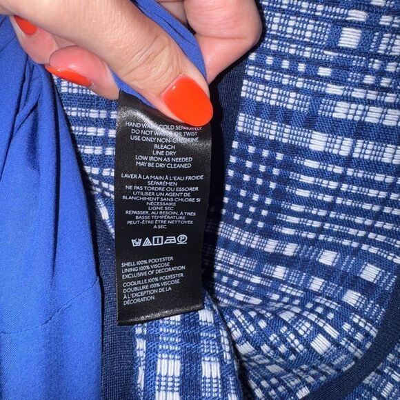 Anthropologie by Anthropologie Blue and White Structured Zip Front Mini Dress - Picture 9 of 16